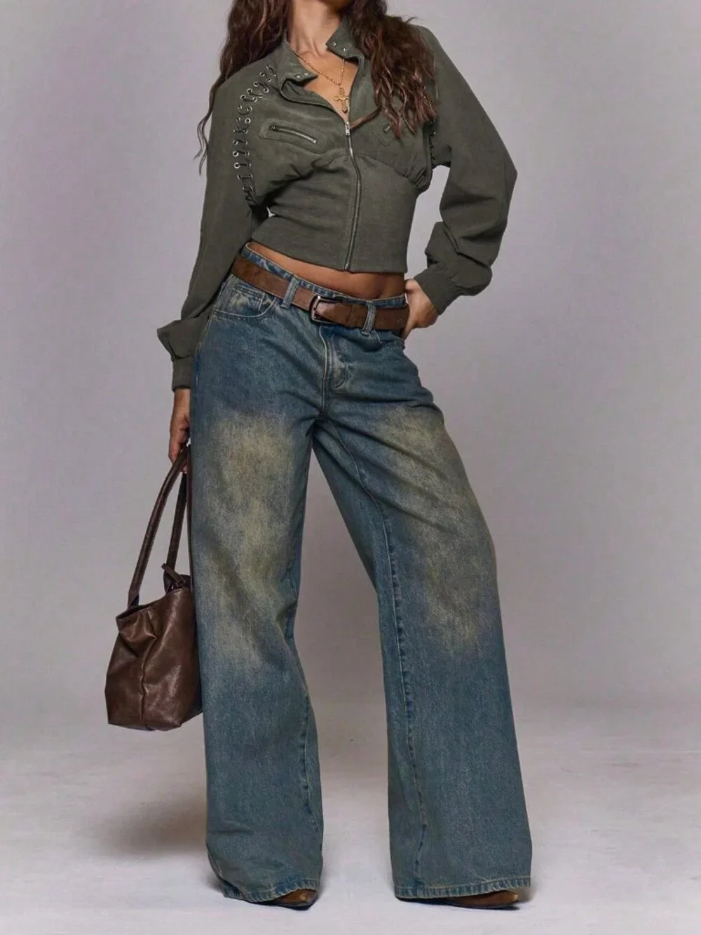 Casual Women's Button Detail and Cinched Waist Fitted Jacket